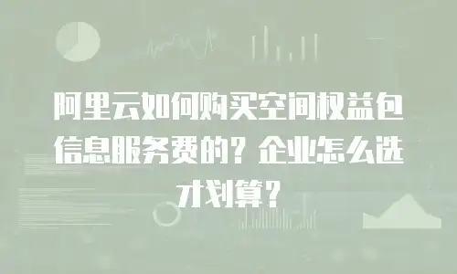 阿里云如何购买空间权益包信息服务费的？企业怎么选才划算？