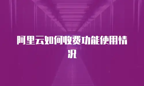 阿里云如何收费功能使用情况
