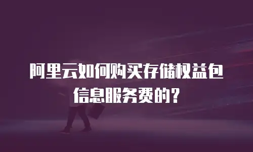 阿里云如何购买存储权益包信息服务费的？