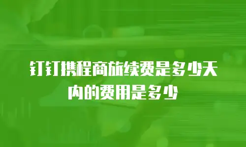 钉钉携程商旅续费是多少天内的费用是多少