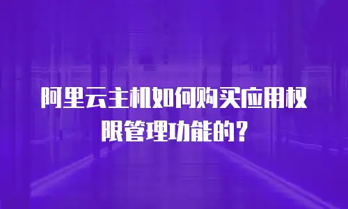 阿里云主机如何购买应用权限管理功能的？