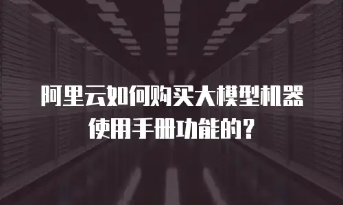 阿里云如何购买大模型机器使用手册功能的？