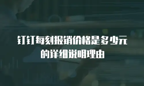 钉钉每刻报销价格是多少元的详细说明理由