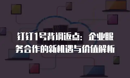 钉钉1号背调返点：企业服务合作的新机遇与价值解析