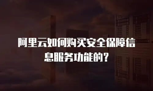 阿里云如何购买安全保障信息服务功能的？