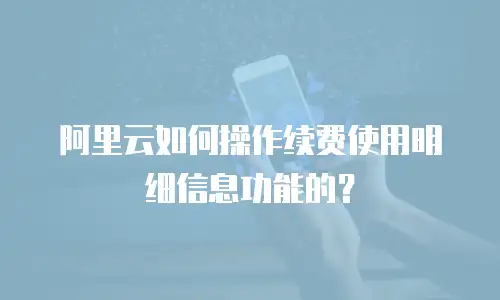 阿里云如何操作续费使用明细信息功能的？
