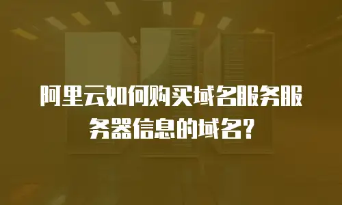 阿里云如何购买域名服务服务器信息的域名？