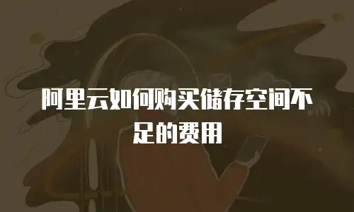 阿里云如何购买储存空间不足的费用