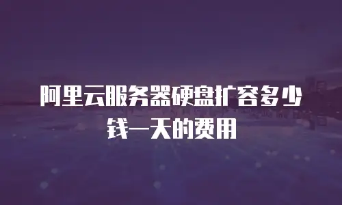 阿里云服务器硬盘扩容多少钱一天的费用