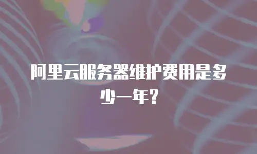 阿里云服务器维护费用是多少一年？