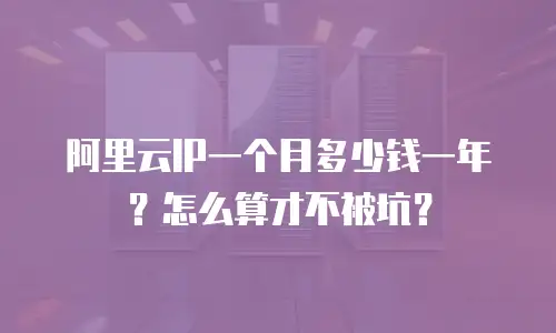 阿里云IP一个月多少钱一年？怎么算才不被坑？