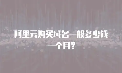 阿里云购买域名一般多少钱一个月？
