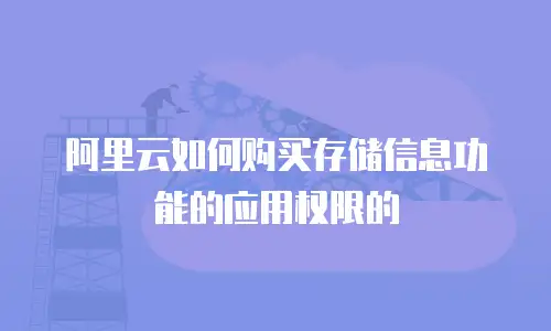 阿里云如何购买存储信息功能的应用权限的