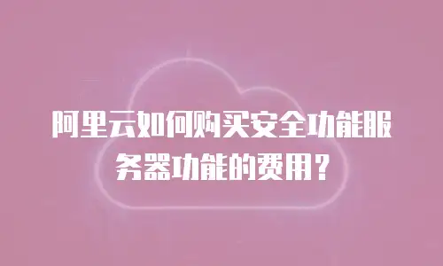 阿里云如何购买安全功能服务器功能的费用？
