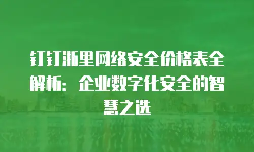 钉钉浙里网络安全价格表全解析：企业数字化安全的智慧之选