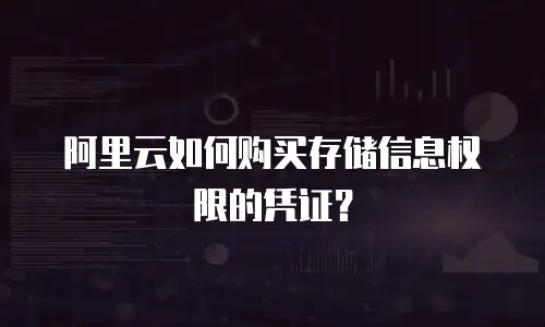 阿里云如何购买存储信息权限的凭证？