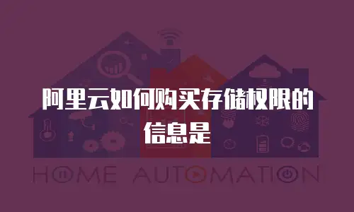 阿里云如何购买存储权限的信息是