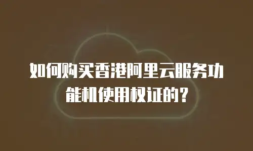 如何购买香港阿里云服务功能机使用权证的？