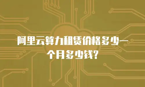阿里云算力租赁价格多少一个月多少钱？