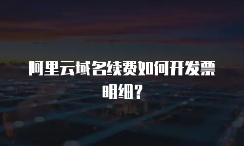 阿里云域名续费如何开发票明细？
