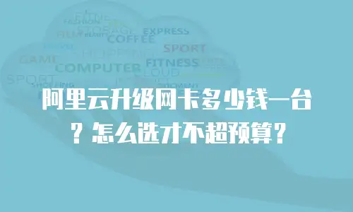 阿里云升级网卡多少钱一台？怎么选才不超预算？
