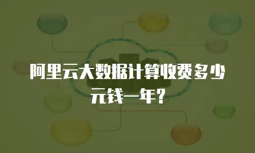 阿里云大数据计算收费多少元钱一年？