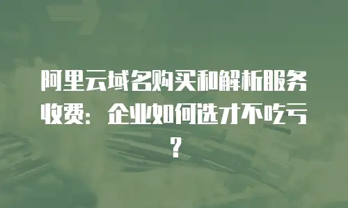 阿里云域名购买和解析服务收费：企业如何选才不吃亏？