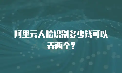 阿里云人脸识别多少钱可以弄两个？