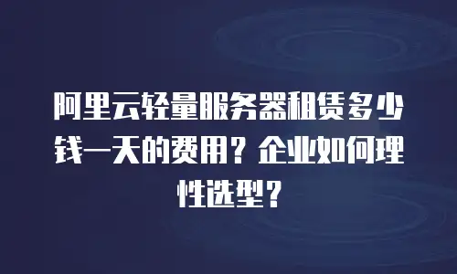 阿里云轻量服务器租赁多少钱一天的费用？企业如何理性选型？
