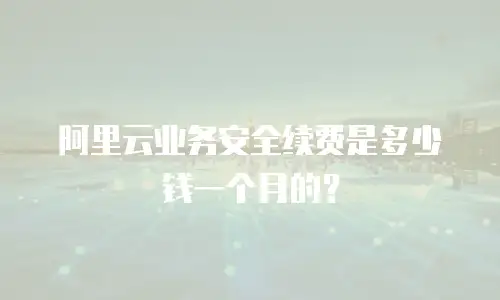 阿里云业务安全续费是多少钱一个月的？