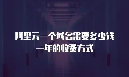 阿里云一个域名需要多少钱一年的收费方式