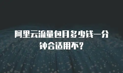 阿里云流量包月多少钱一分钟合适用不？