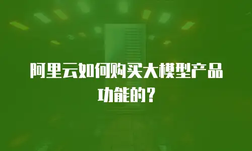 阿里云如何购买大模型产品功能的？