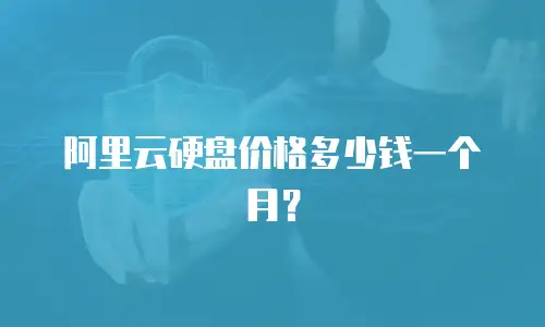 阿里云硬盘价格多少钱一个月？