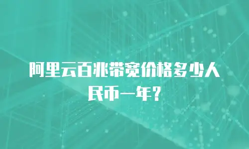 阿里云百兆带宽价格多少人民币一年？