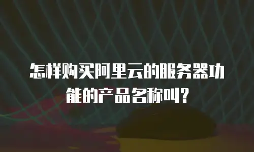 怎样购买阿里云的服务器功能的产品名称叫？