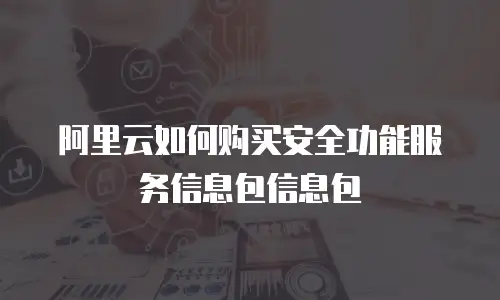 阿里云如何购买安全功能服务信息包信息包