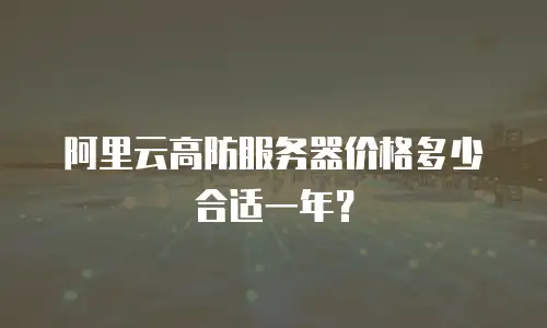 阿里云高防服务器价格多少合适一年？