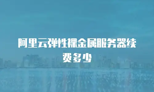 阿里云弹性裸金属服务器续费多少