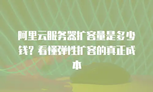 阿里云服务器扩容量是多少钱？看懂弹性扩容的真正成本