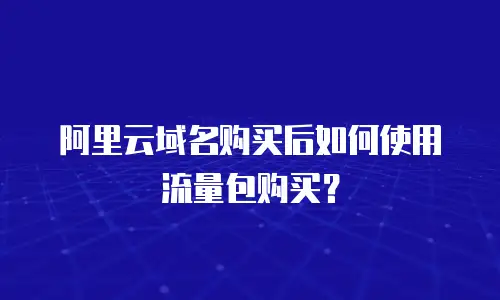 阿里云域名购买后如何使用流量包购买？