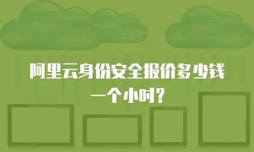 阿里云身份安全报价多少钱一个小时？