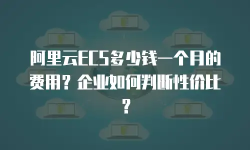 阿里云ECS多少钱一个月的费用？企业如何判断性价比？