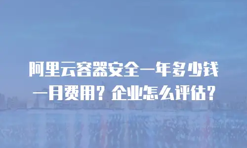 阿里云容器安全一年多少钱一月费用？企业怎么评估？