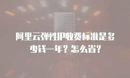 阿里云弹性IP收费标准是多少钱一年？怎么省？