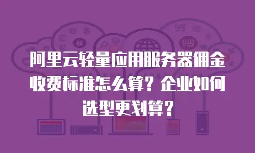 阿里云轻量应用服务器佣金收费标准怎么算？企业如何选型更划算？