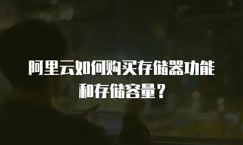 阿里云如何购买存储器功能和存储容量？