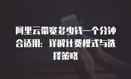 阿里云带宽多少钱一个分钟合适用：详解计费模式与选择策略