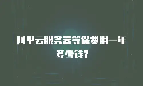 阿里云服务器等保费用一年多少钱？