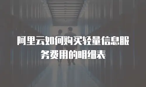 阿里云如何购买轻量信息服务费用的明细表